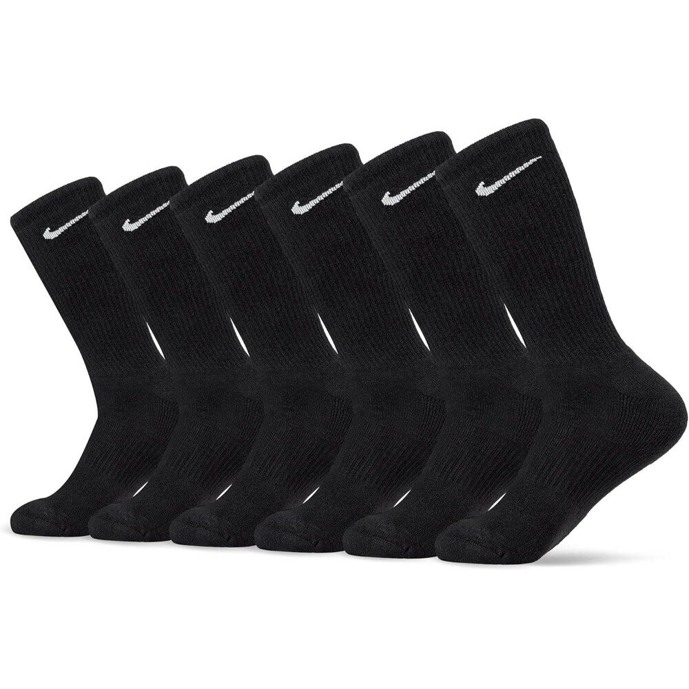 Nike Everyday Cushioned Training Crew Socks, 6 Pair, Small